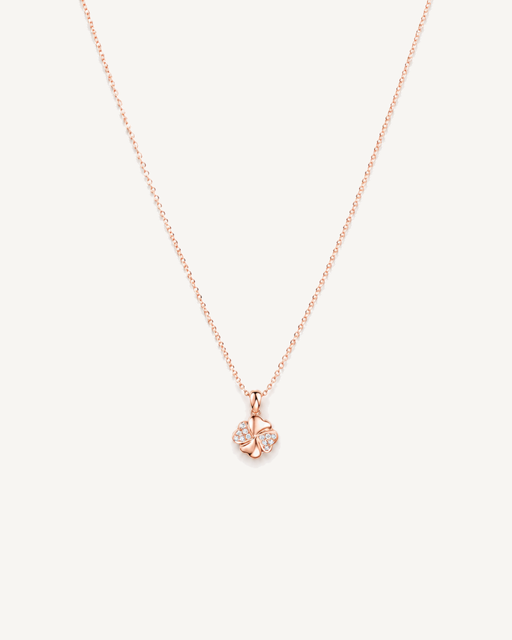 Folded Clover Necklace product image on Oyster Silk background