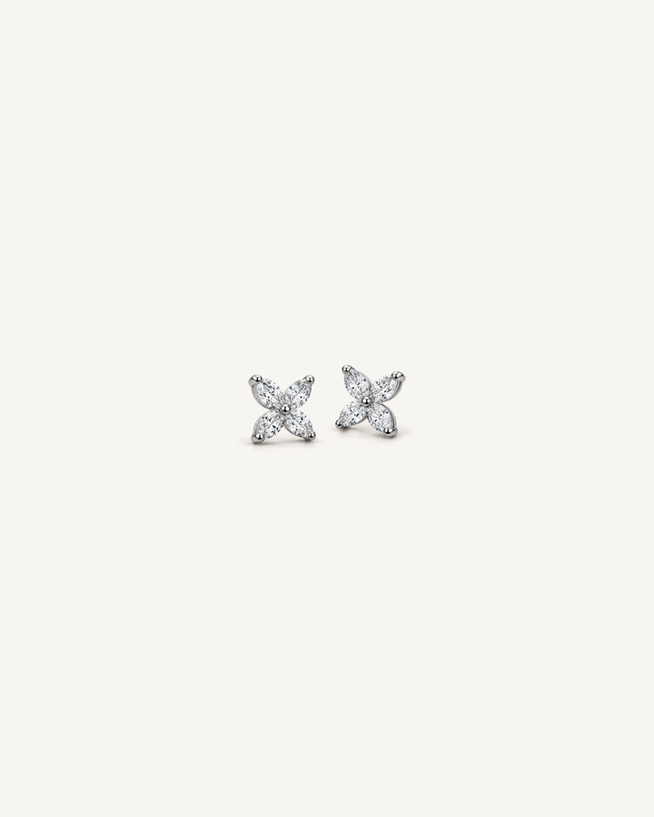 Four-Petal Studs product image on Oyster Silk background