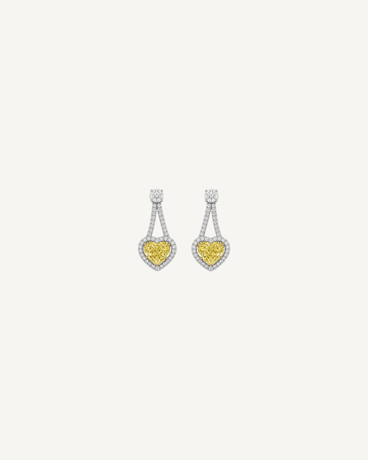 Framed Heart Drop Earrings product image on Oyster Silk background