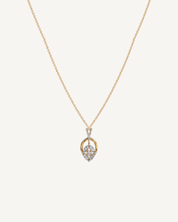 Framed Leaf Necklace product image on Oyster Silk background