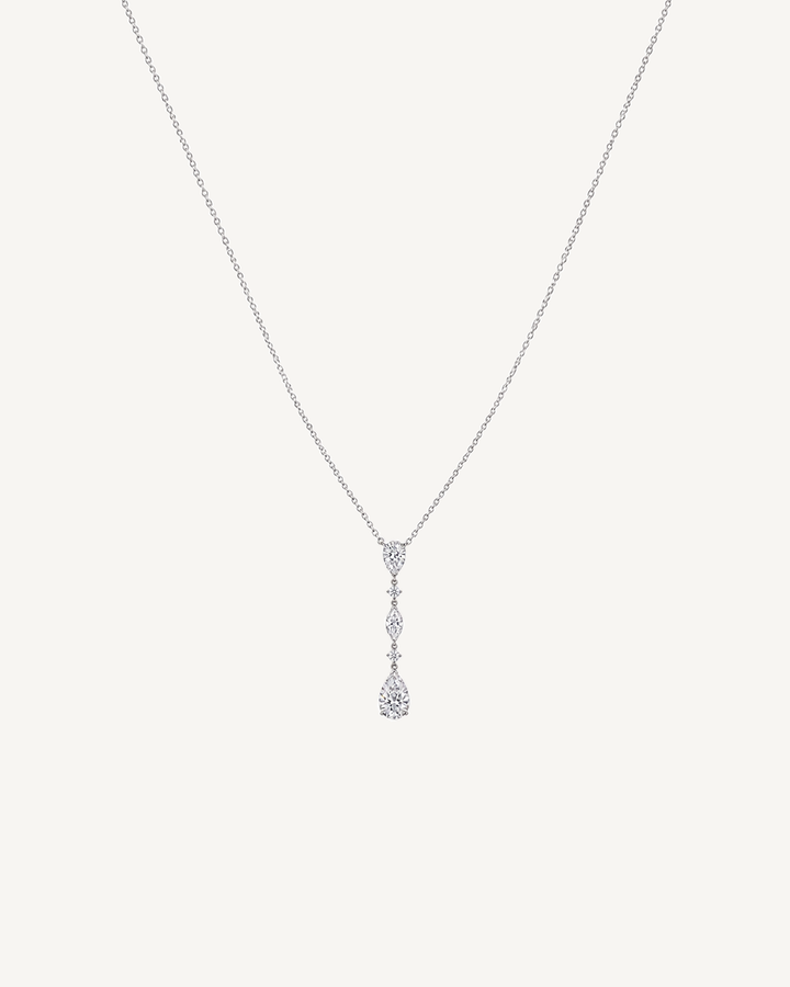 Graduated Pear Necklace product image on Oyster Silk background