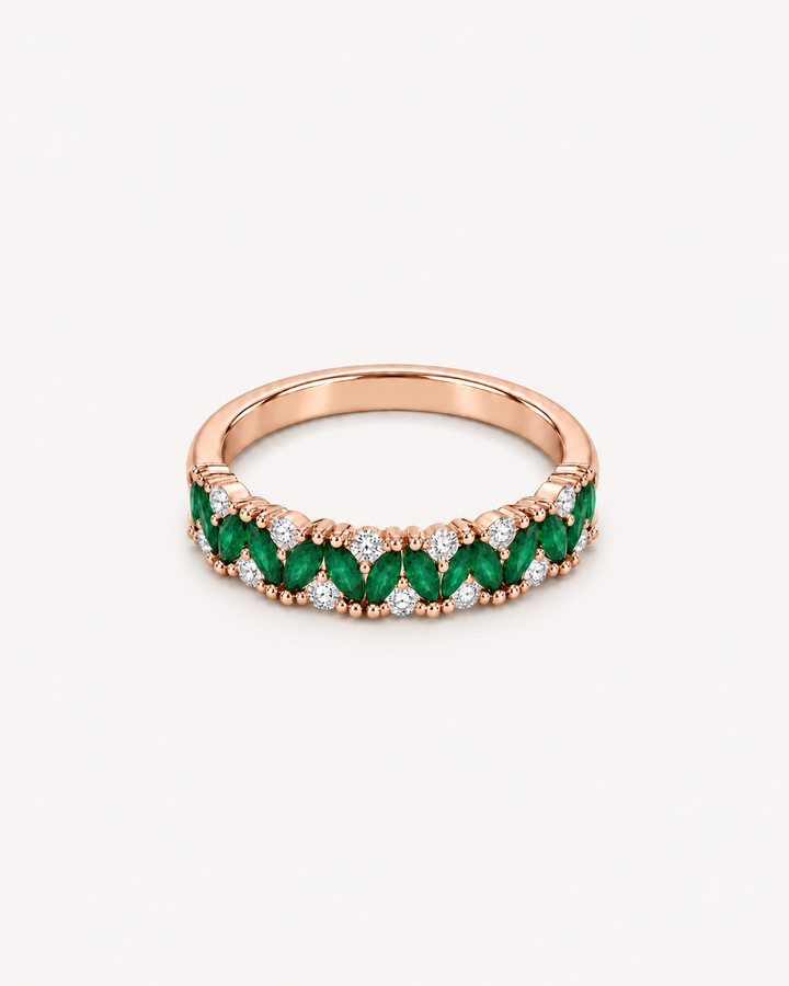Green Marquise Ring product image on Oyster Silk background
