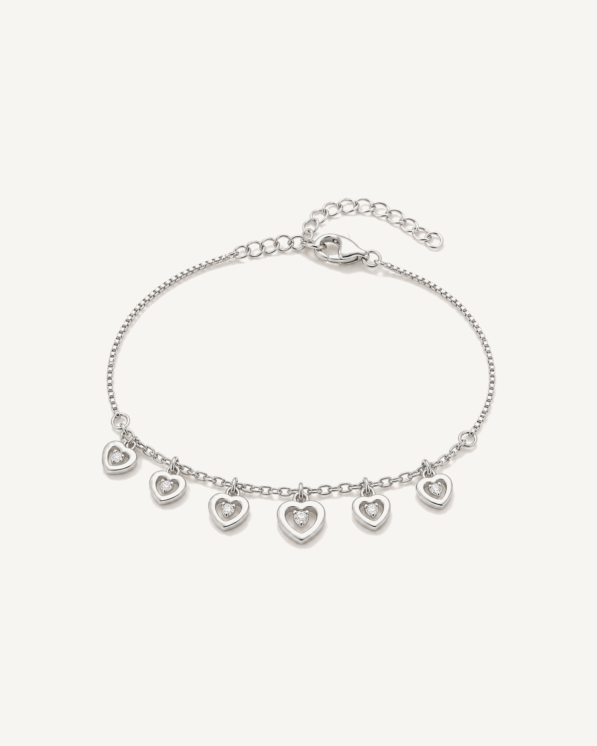 Heart Fringe Bracelet product image on Oyster Silk background