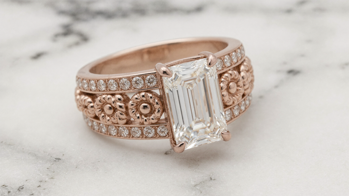 Home hero — evening occasion, sculptural diamond ring