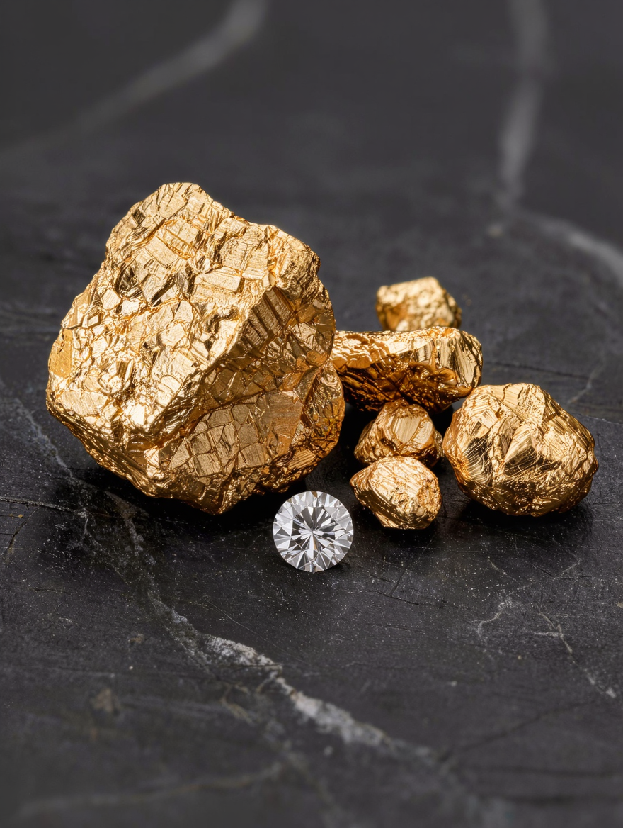 The House — philosophy, raw gold and diamond