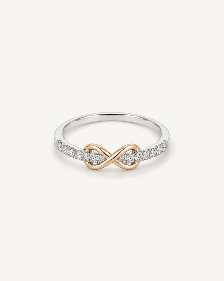 Infinity Accent Ring product image on Oyster Silk background