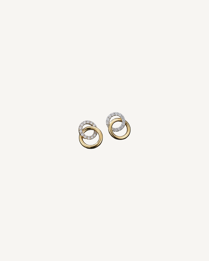 Interlocking Circle Studs product image on Oyster Silk background