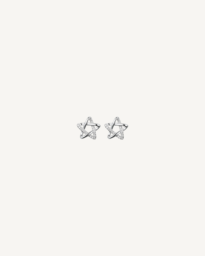 Interwoven Star Studs product image on Oyster Silk background