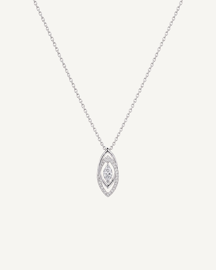 Layered Marquise Necklace product image on Oyster Silk background