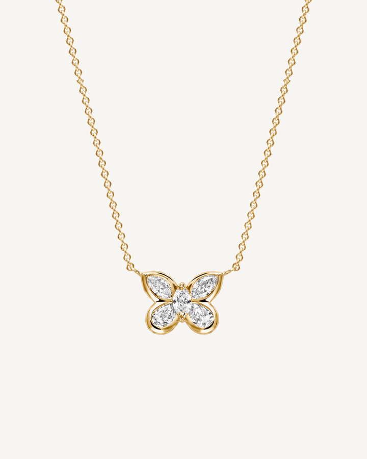 Marquise Butterfly Necklace product image on Oyster Silk background