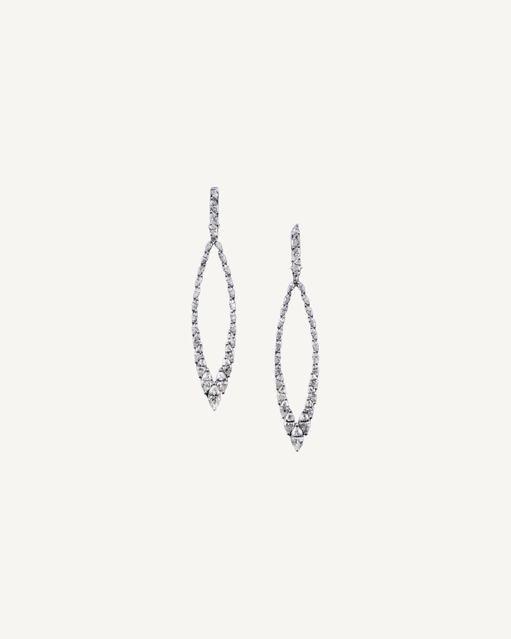 Marquise Loop Drop Earrings product image on Oyster Silk background