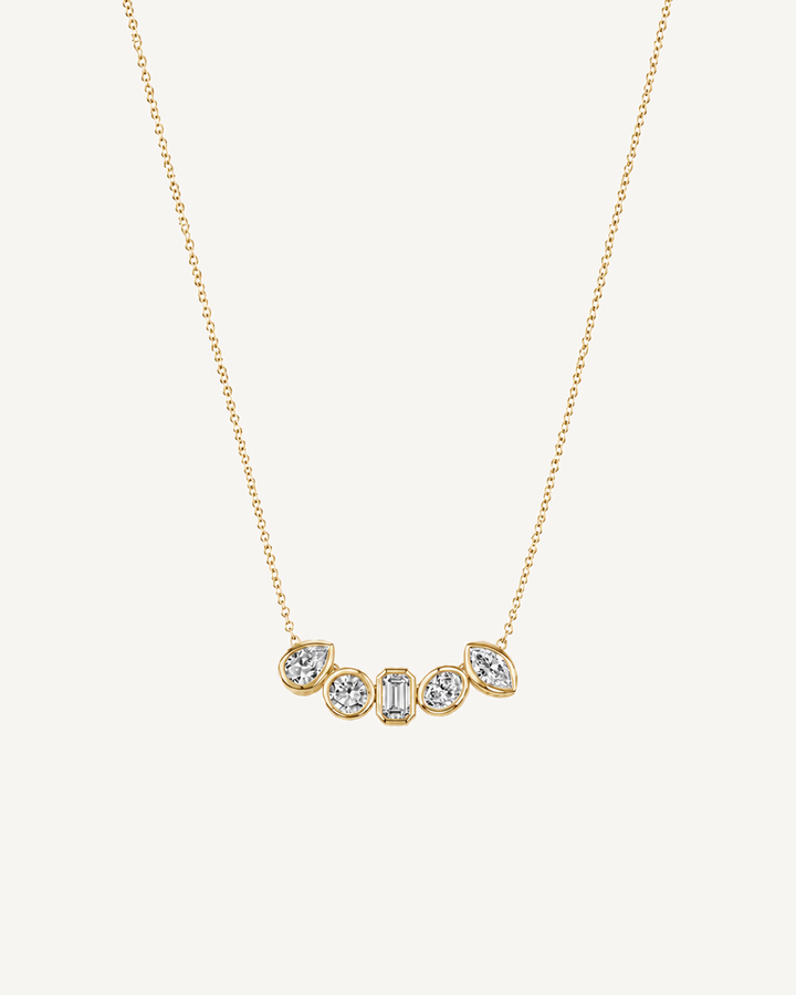 Mixed-Cut Collar Necklace product image on Oyster Silk background