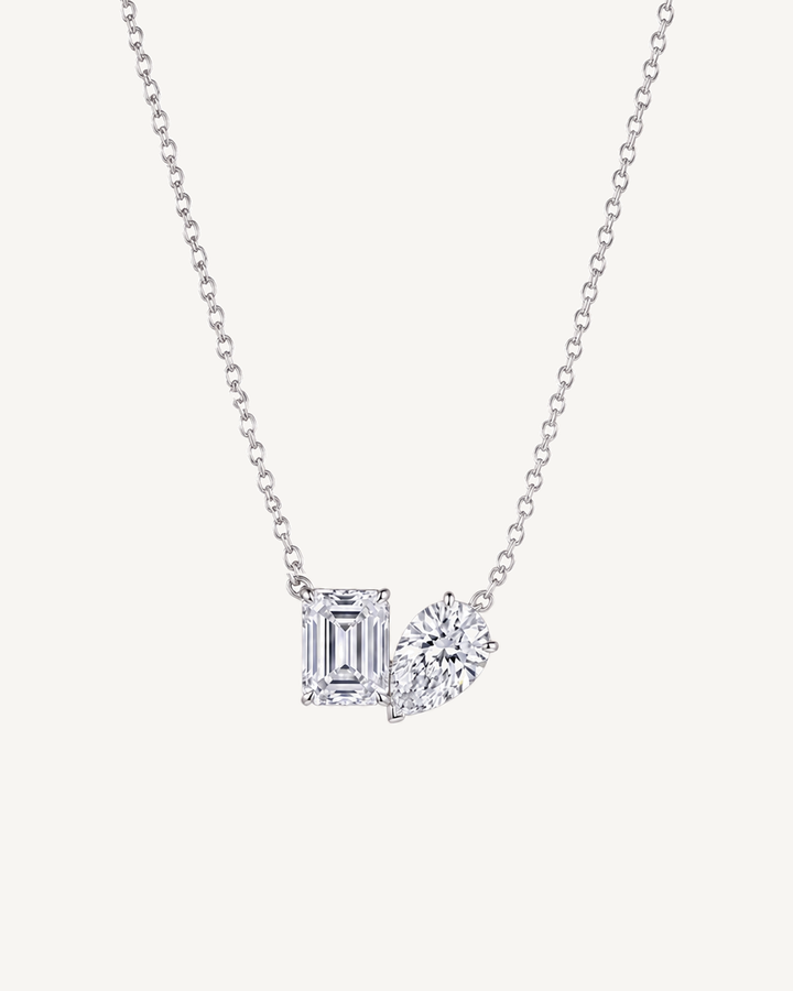 Mixed-Cut Duo Necklace product image on Oyster Silk background
