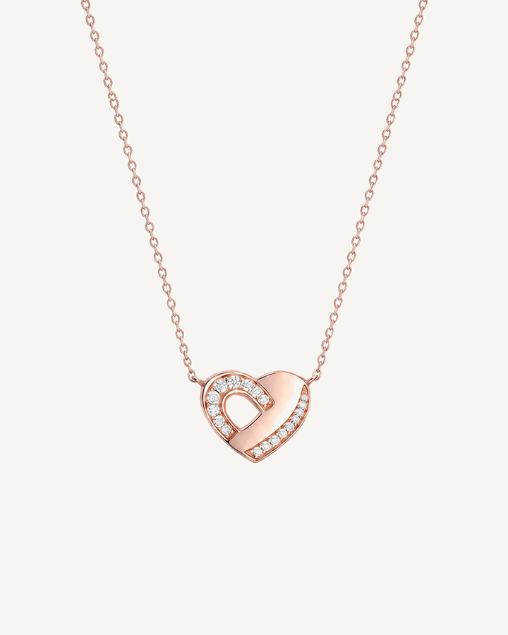 Offset Heart Necklace product image on Oyster Silk background