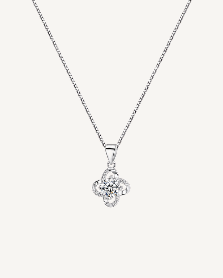 Open Clover Necklace product image on Oyster Silk background