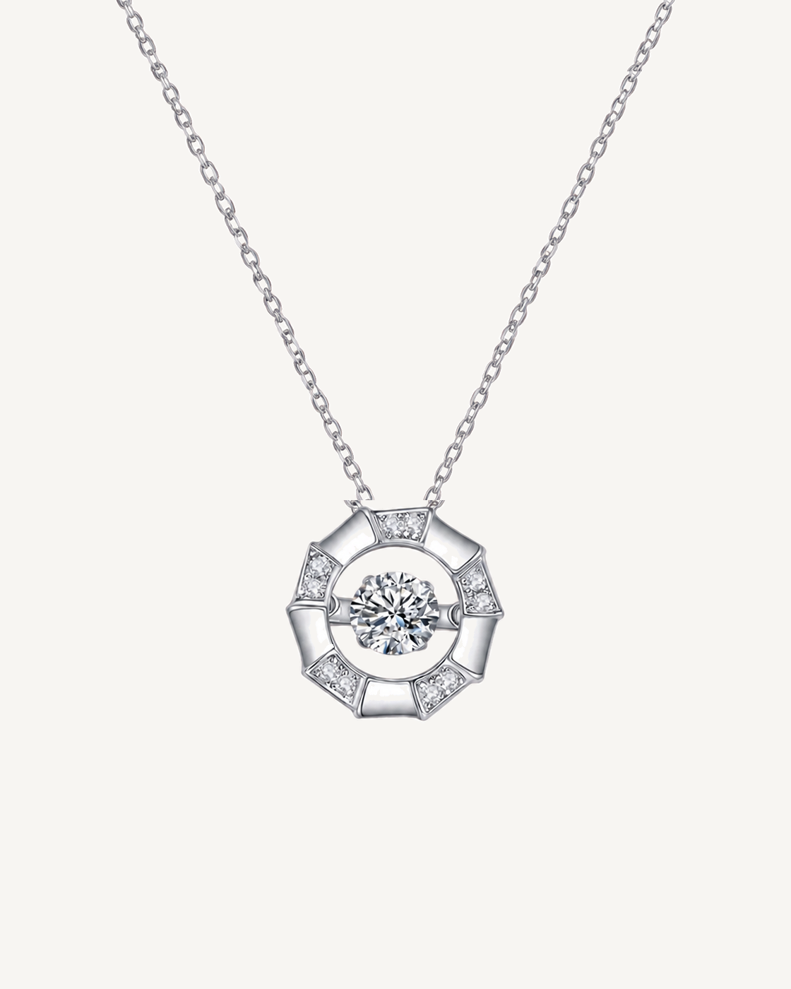 Open Halo Necklace product image on Oyster Silk background
