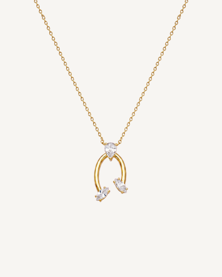 Open Oval Necklace product image on Oyster Silk background