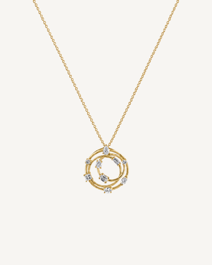 Orbit Cluster Necklace product image on Oyster Silk background