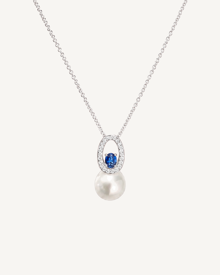 Oval Drop Necklace product image on Oyster Silk background