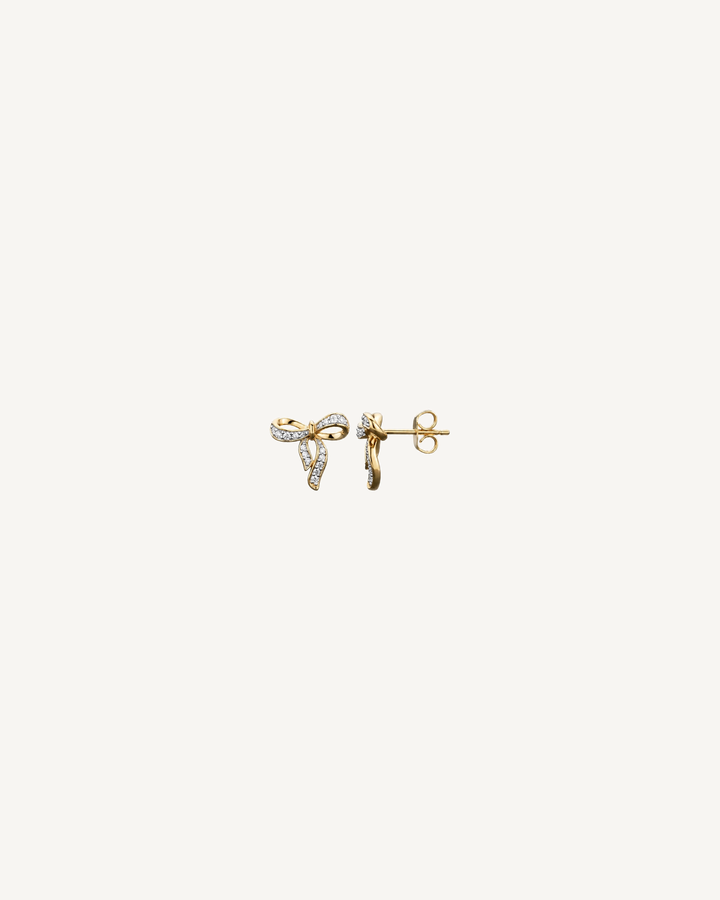 Pavé Ribbon Studs product image on Oyster Silk background