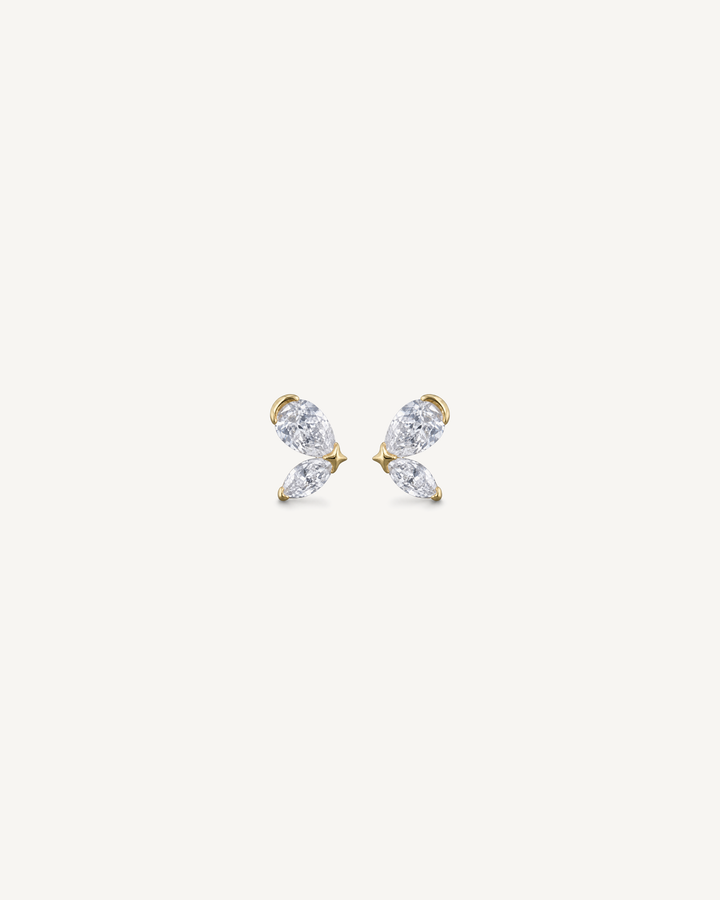 Pear Wing Studs product image on Oyster Silk background