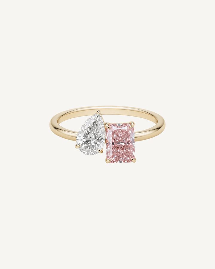 Pink Emerald-Cut Ring product image on Oyster Silk background