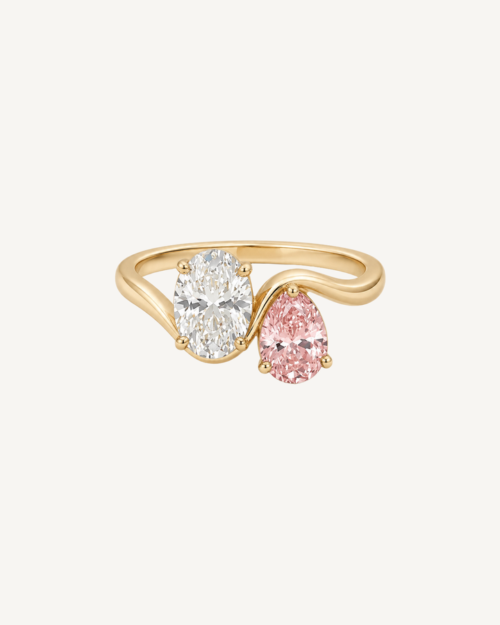 Pink Pear Ring product image on Oyster Silk background