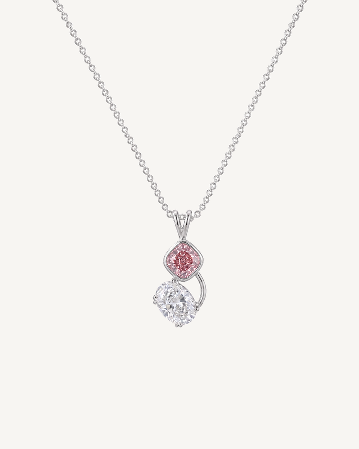 Pink Swirl Necklace product image on Oyster Silk background
