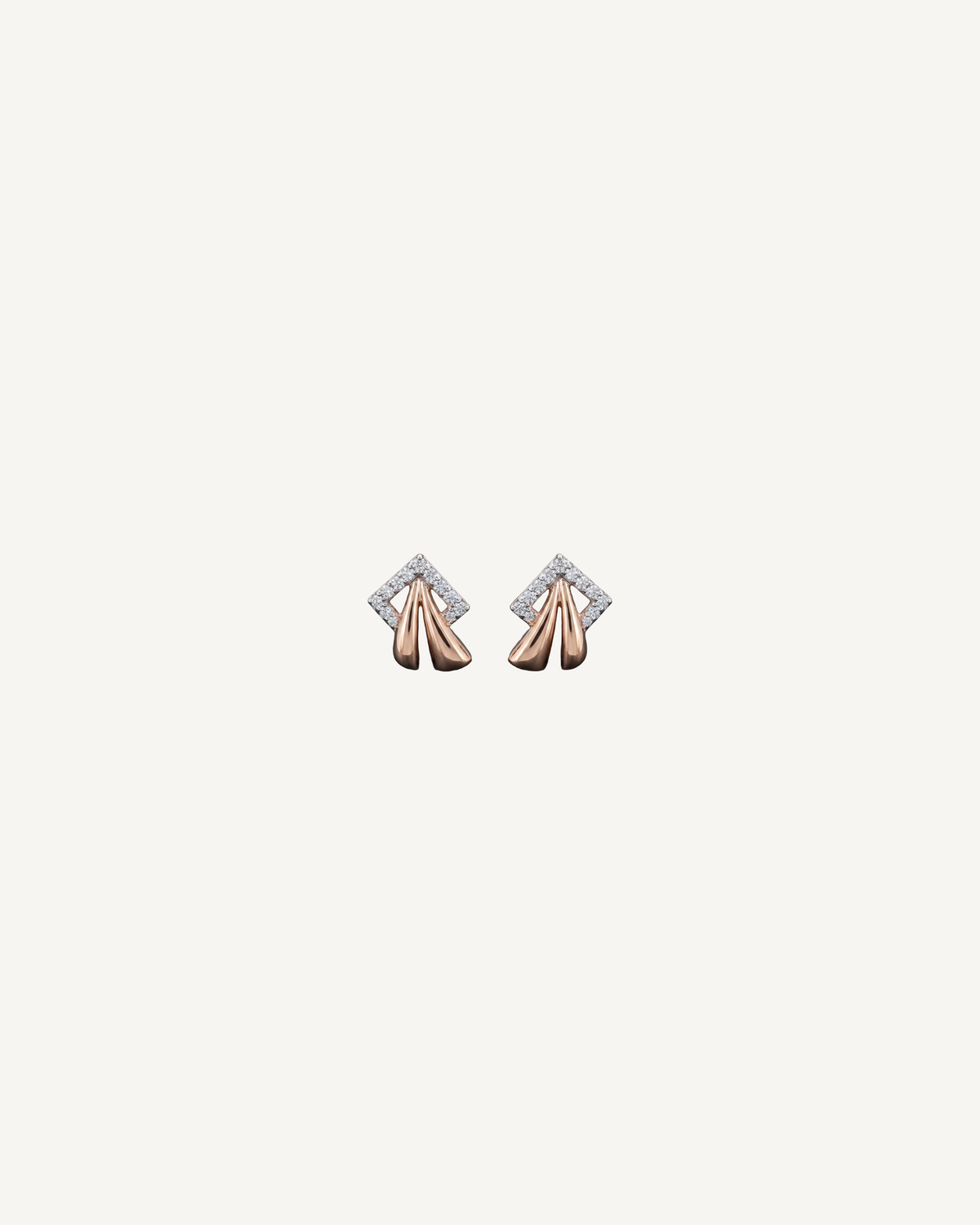 Pleated Kite Studs product image on Oyster Silk background