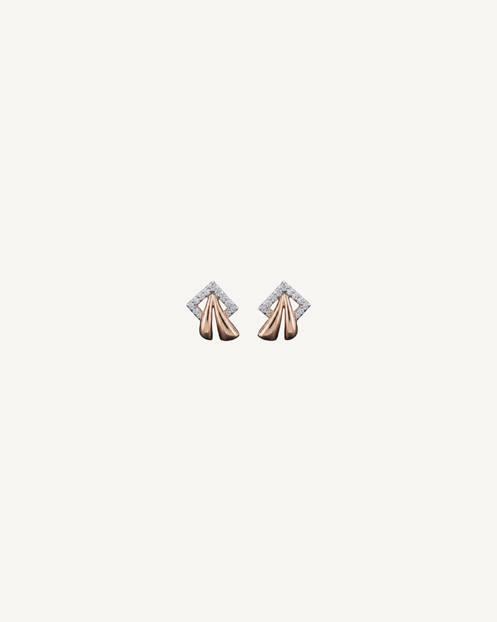 Pleated Kite Studs product image on Oyster Silk background