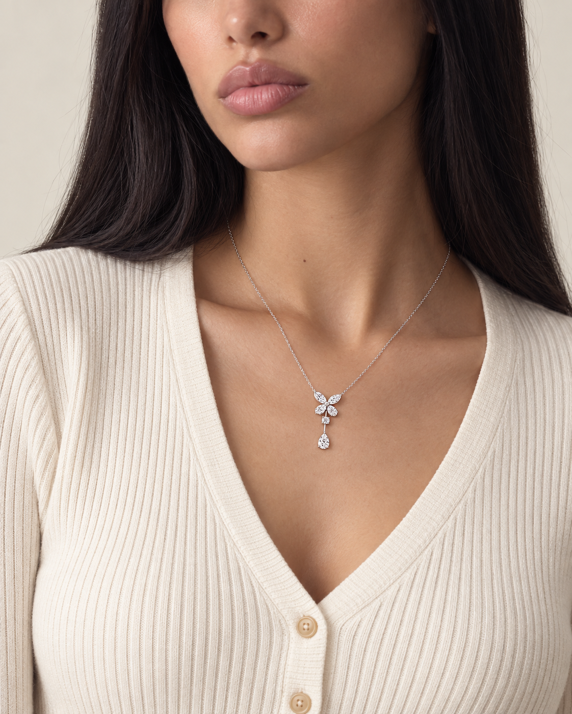 Butterfly Drop Necklace — Second worn