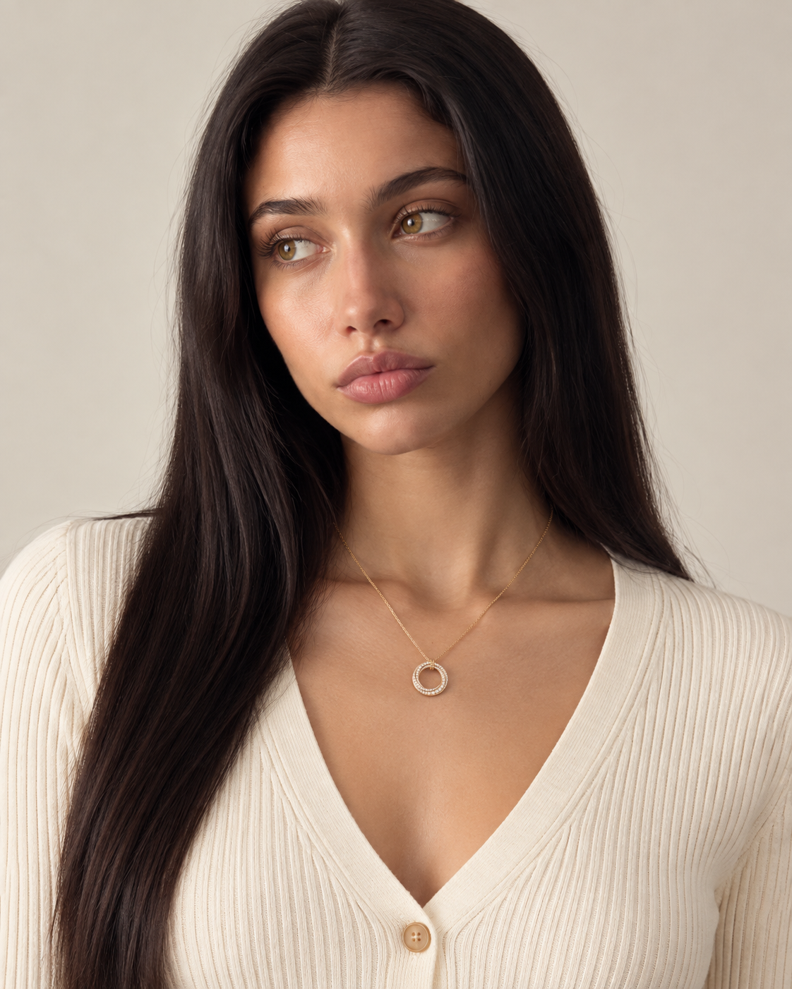 Double Halo Necklace — Second worn