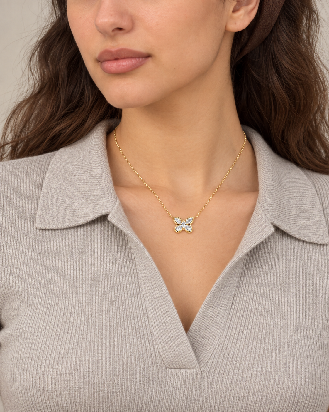 Marquise Butterfly Necklace — Second worn