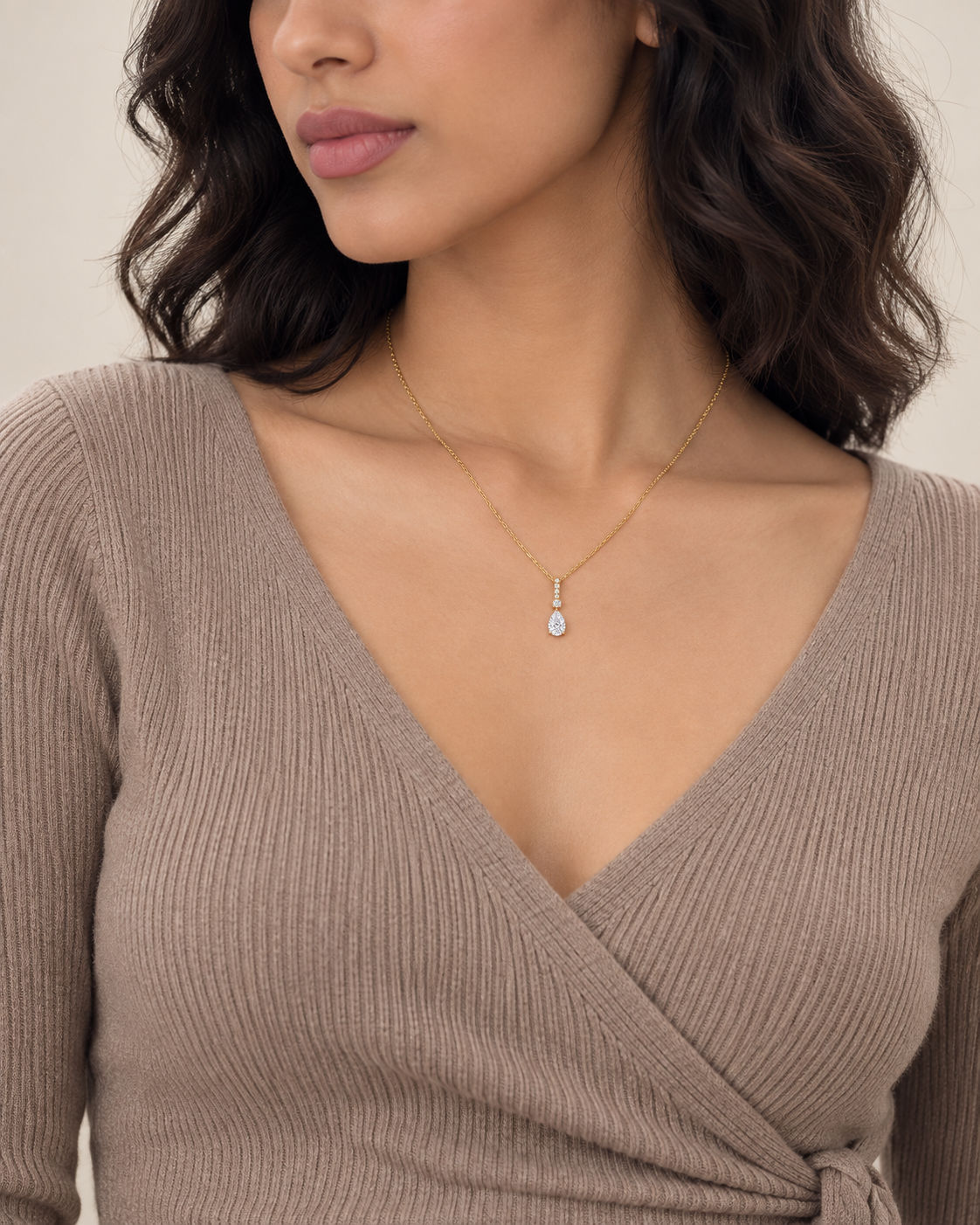 Pear Drop Necklace — Second worn