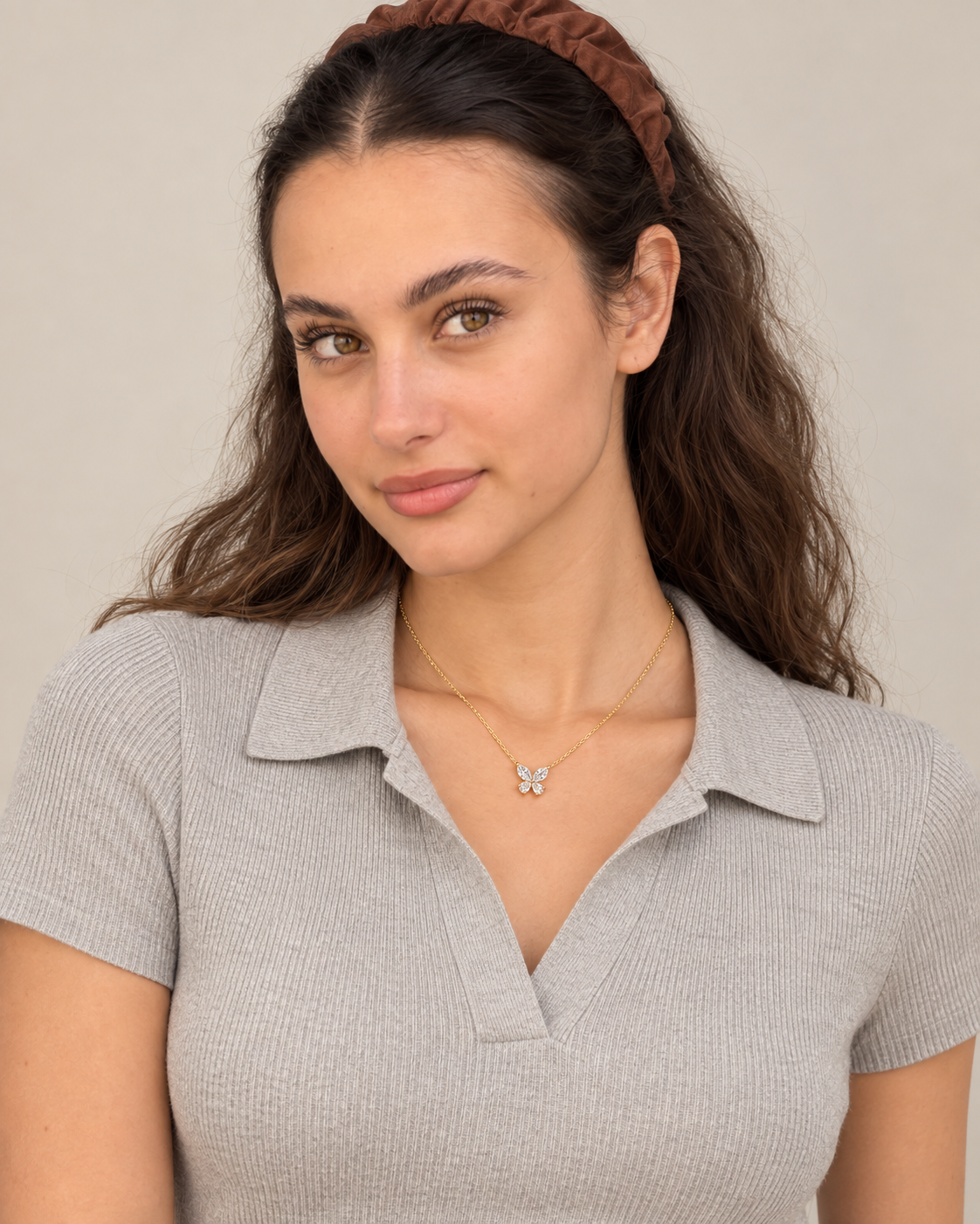 Two-Tone Butterfly Necklace — Second worn