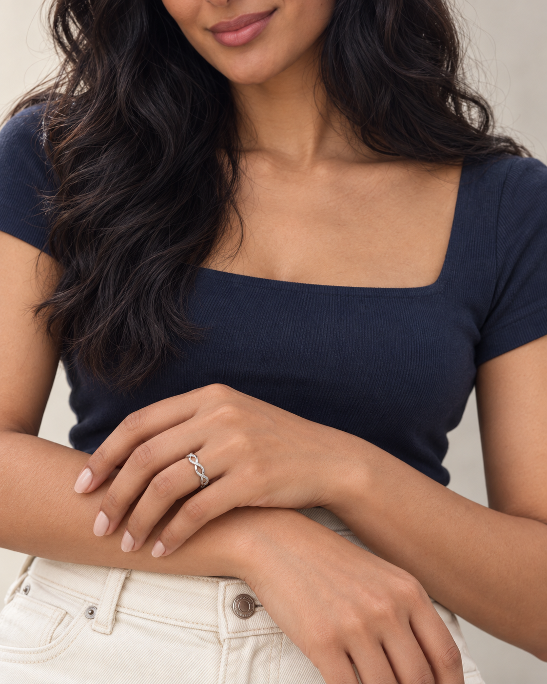 Braided Band Ring — Close hand