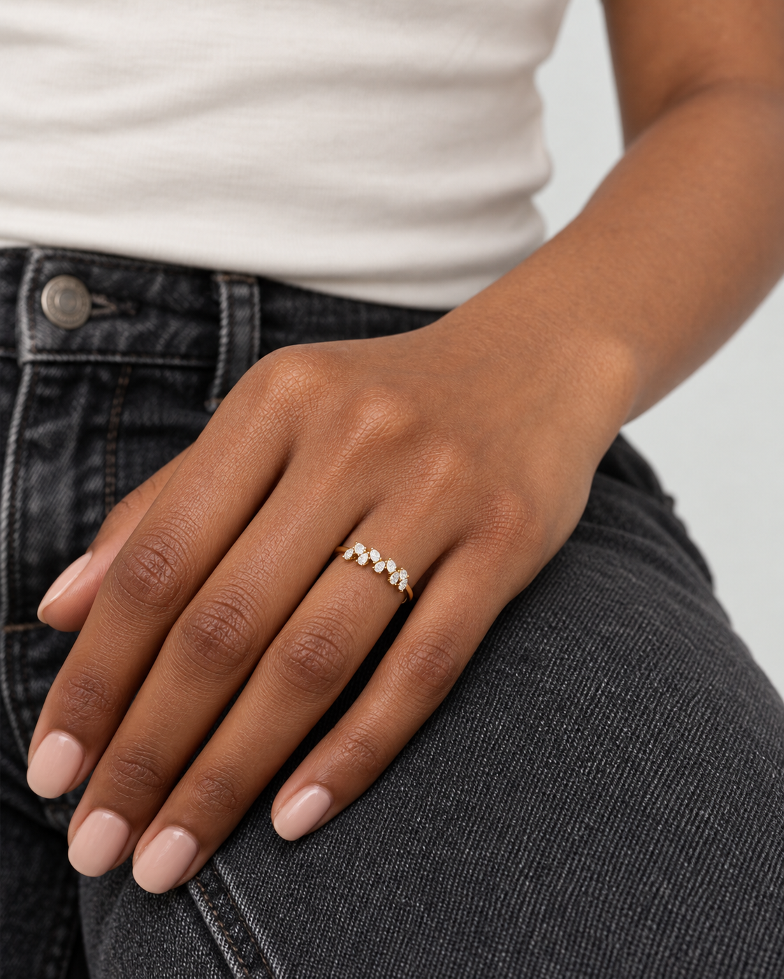 Pear Cluster Ring - Close hand
