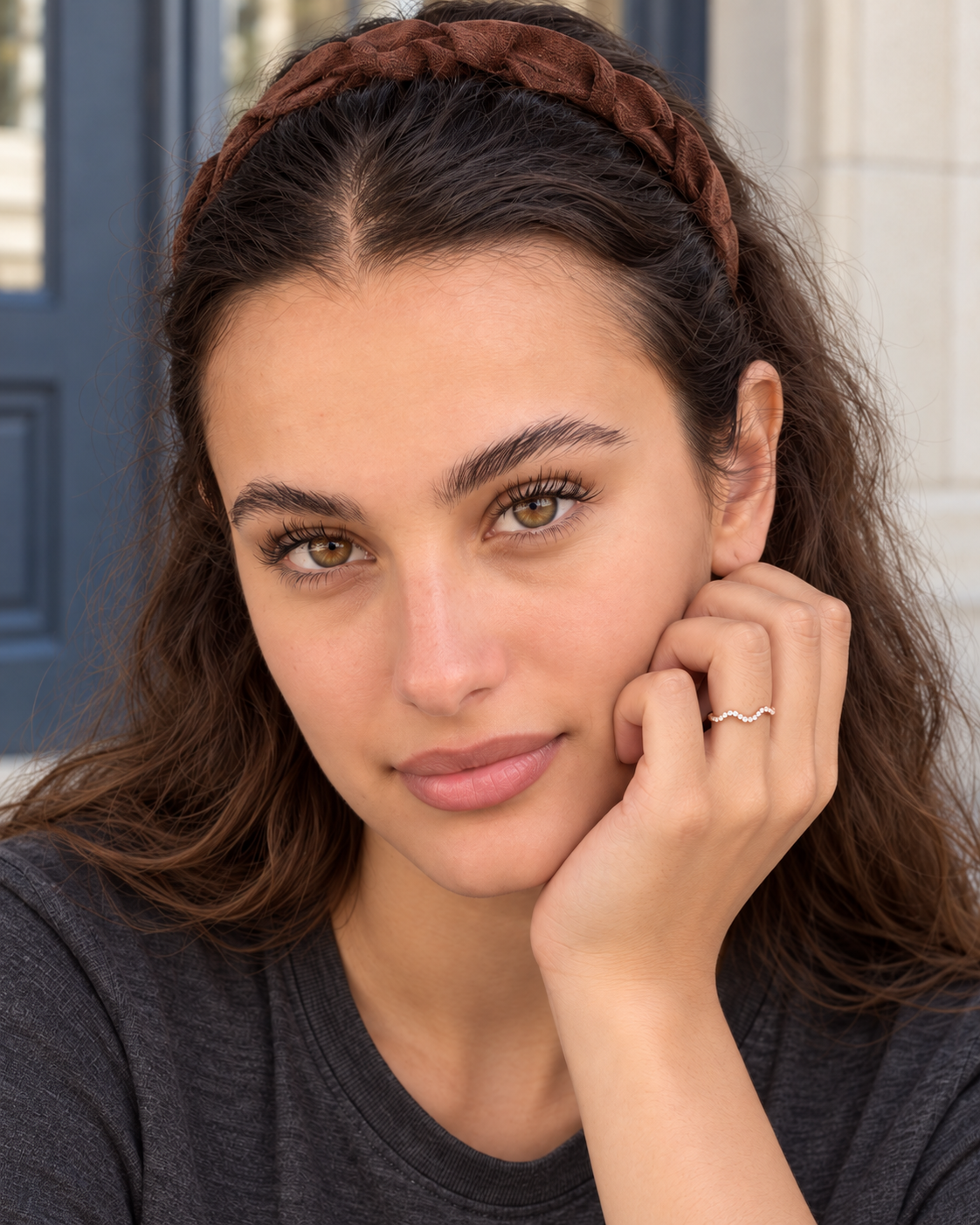 Pavé Wave Ring - Farther worn