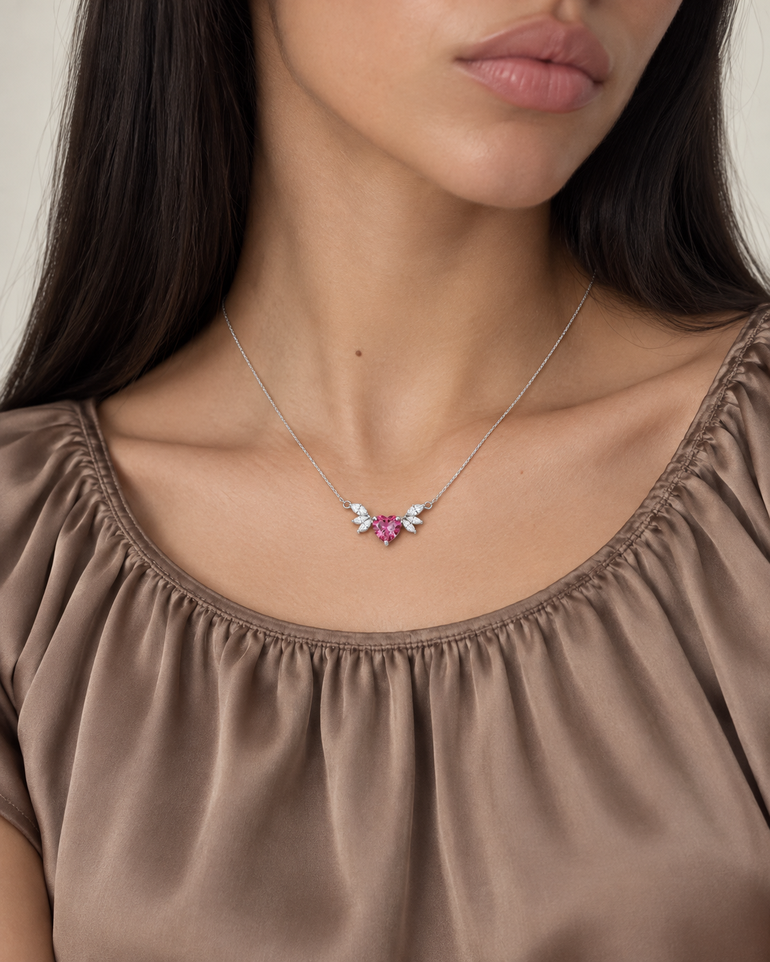 Pink Heart Necklace - Second worn