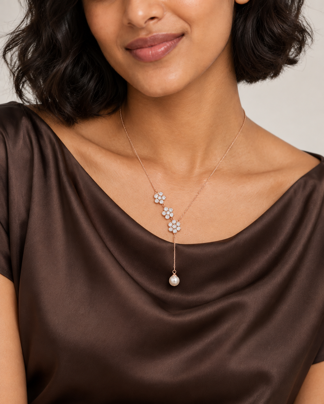 Flower Drop Necklace - Second worn