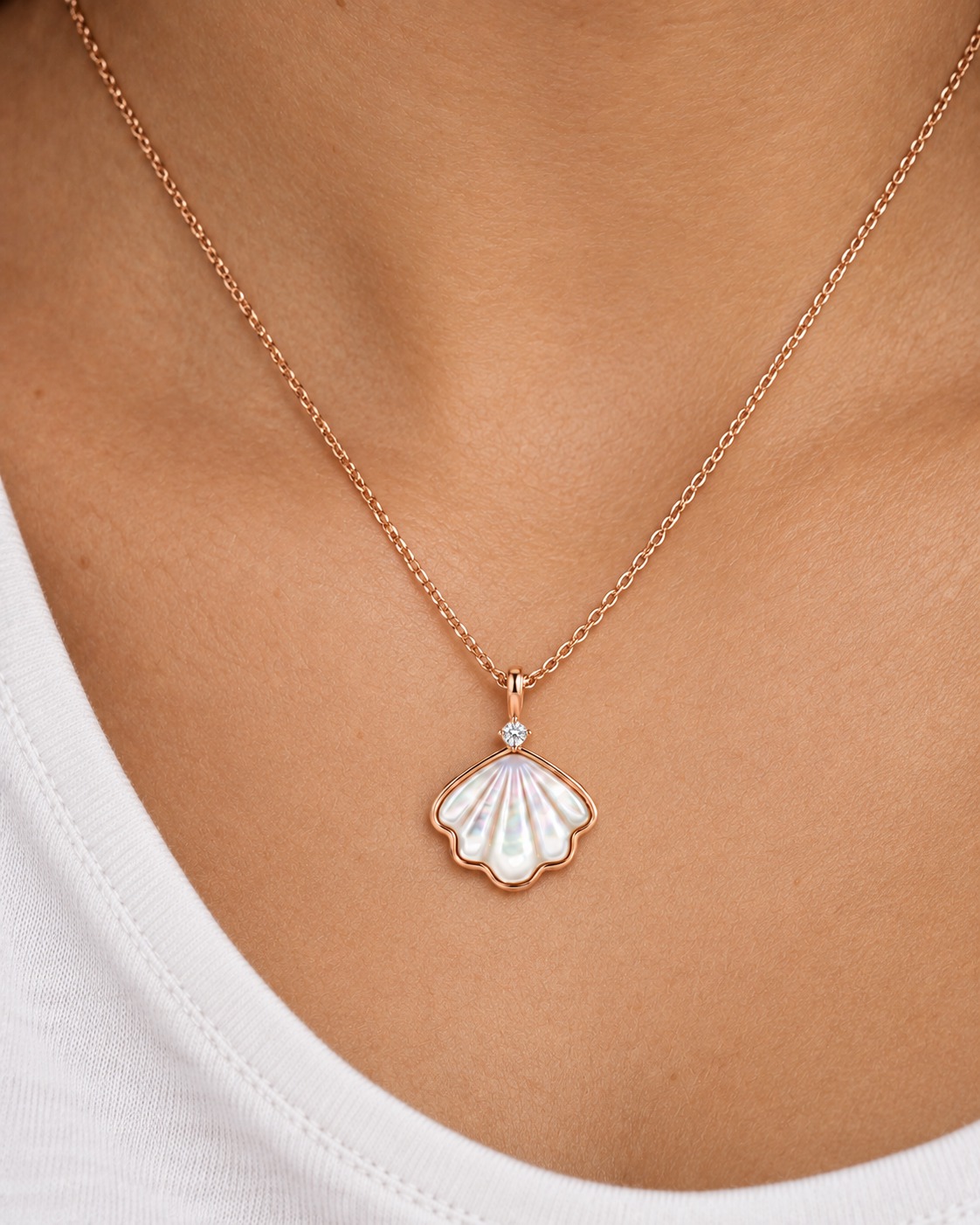 Sea Bloom Necklace - Close worn