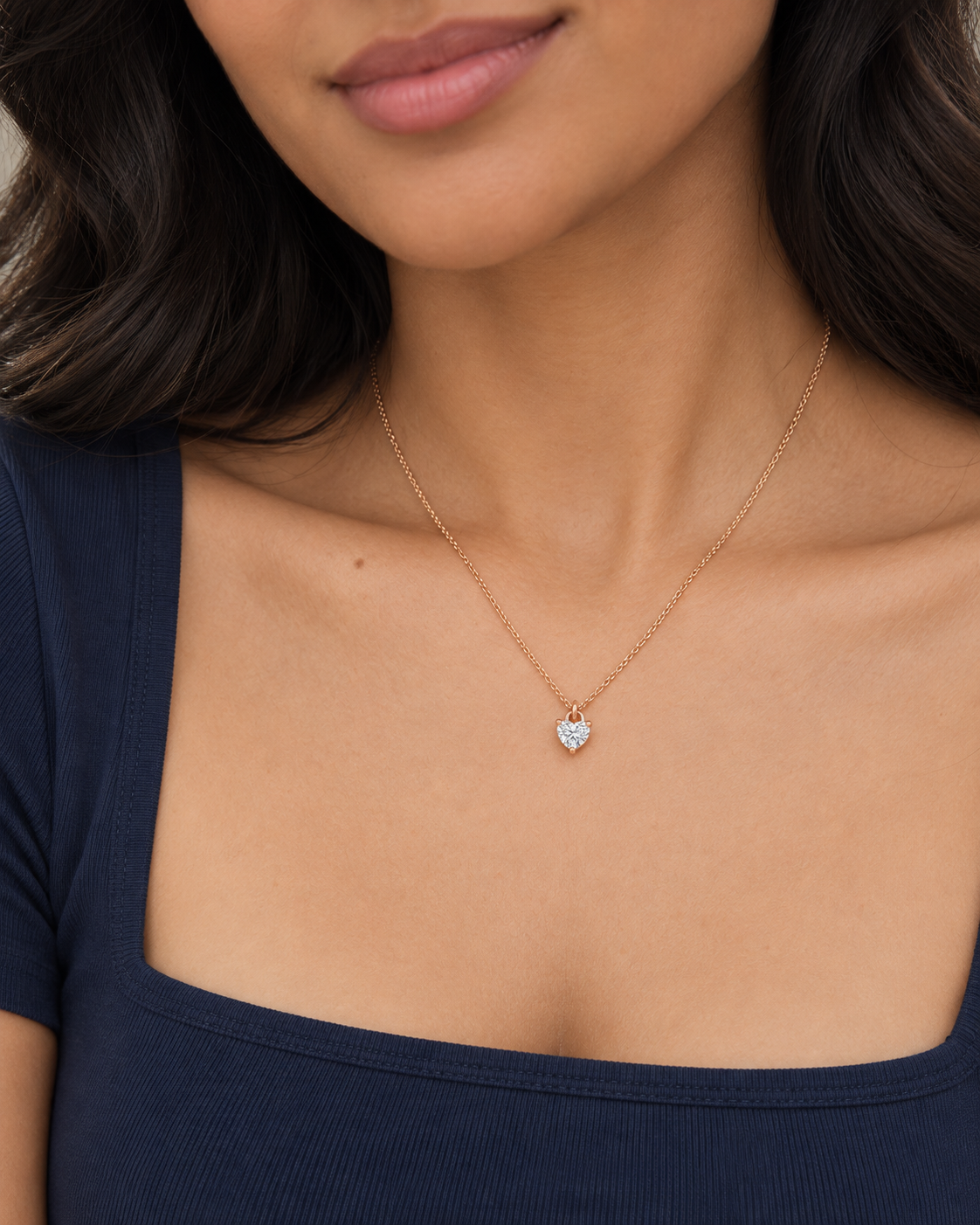 Floating Heart Necklace - Second worn