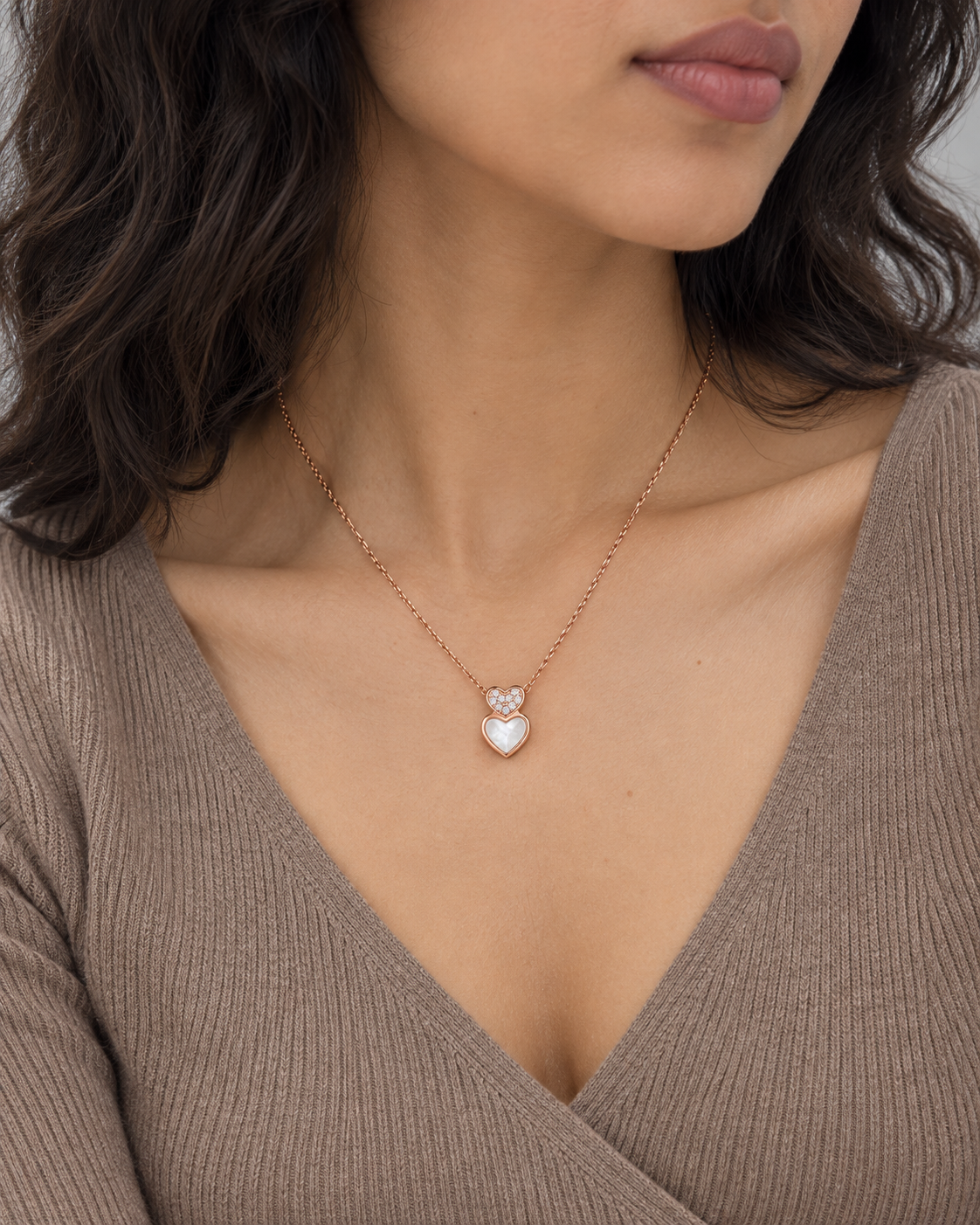 Double Heart Necklace - Second worn