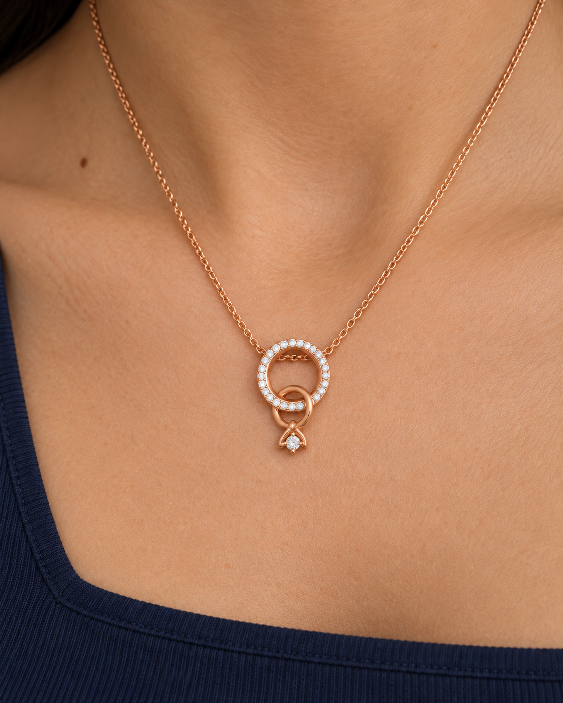 Eclipse Loop Necklace - Close worn