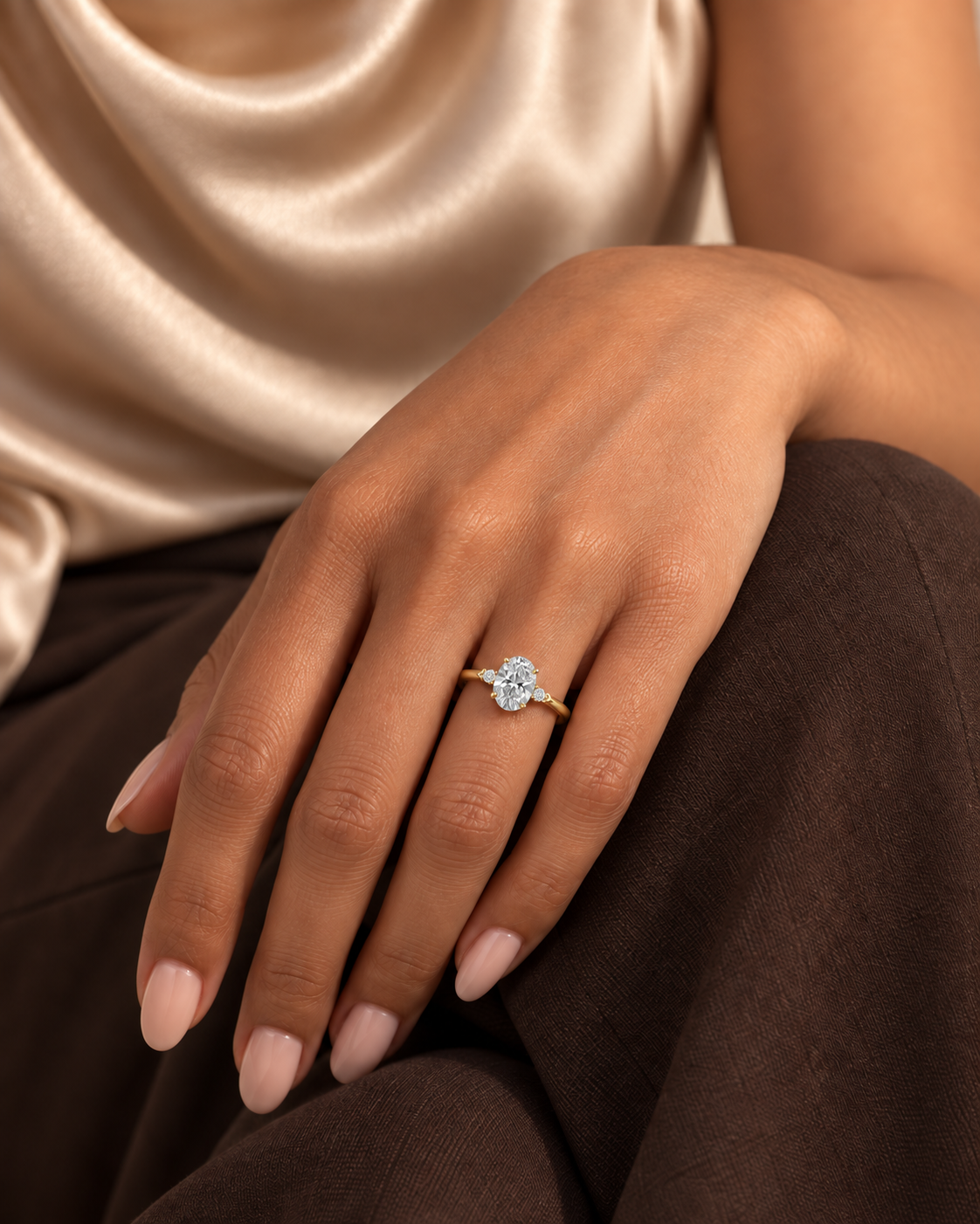 Blue Oval Ring - Farther worn