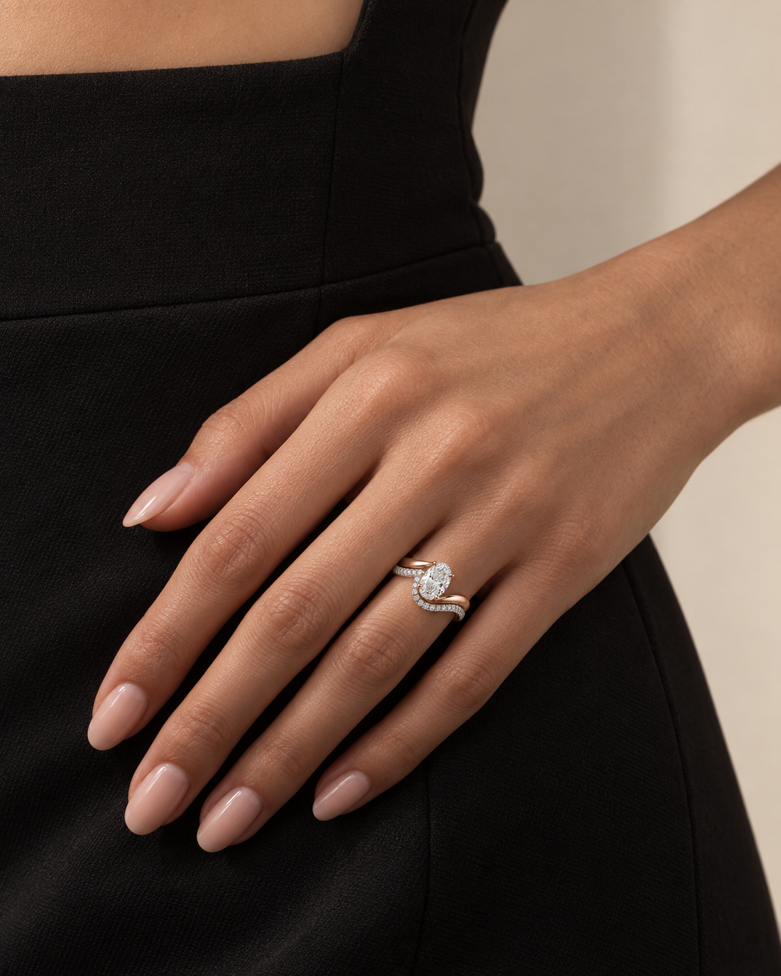 Two-Tone Swirl Ring - Farther worn