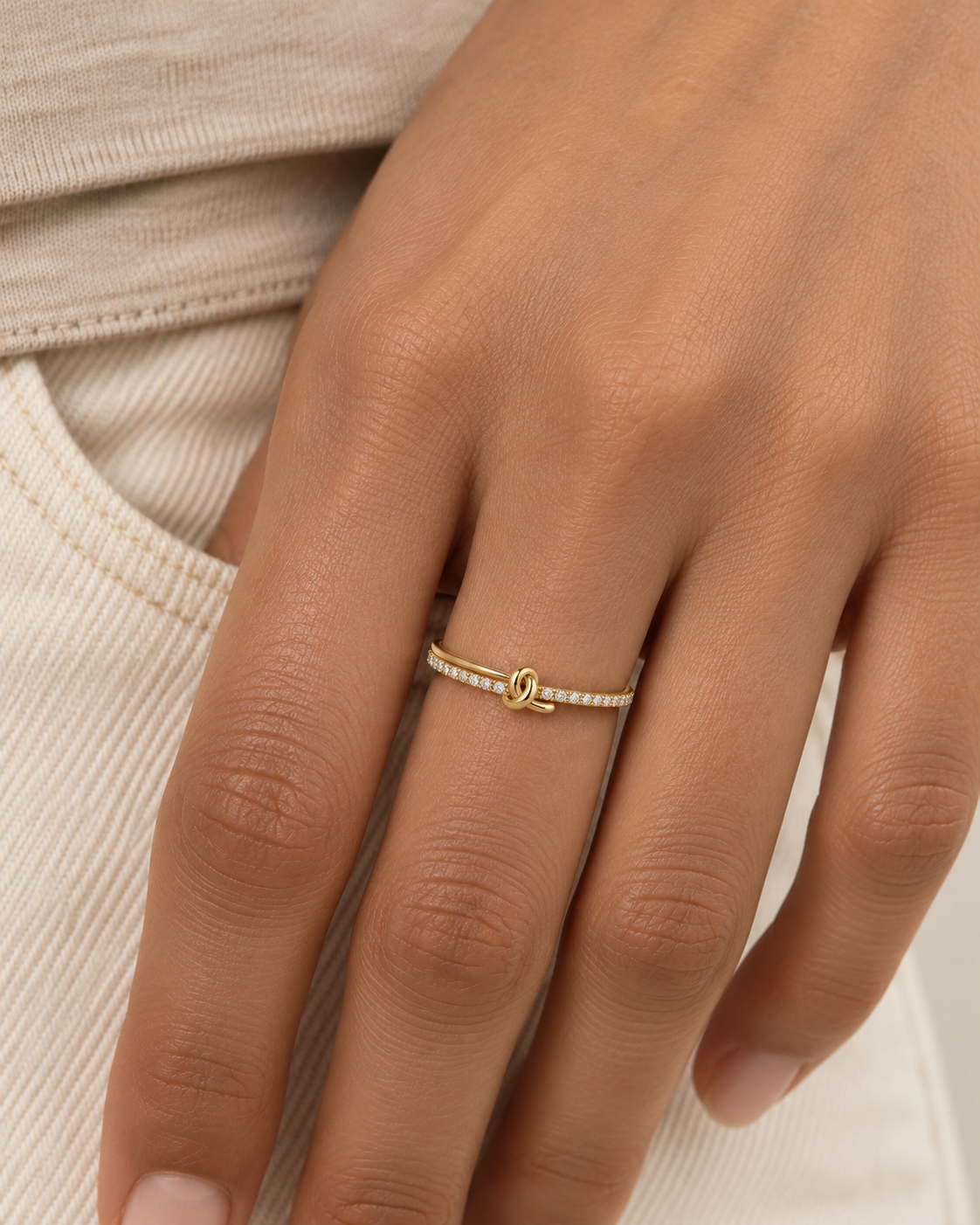 Chain Knot Ring - Farther worn