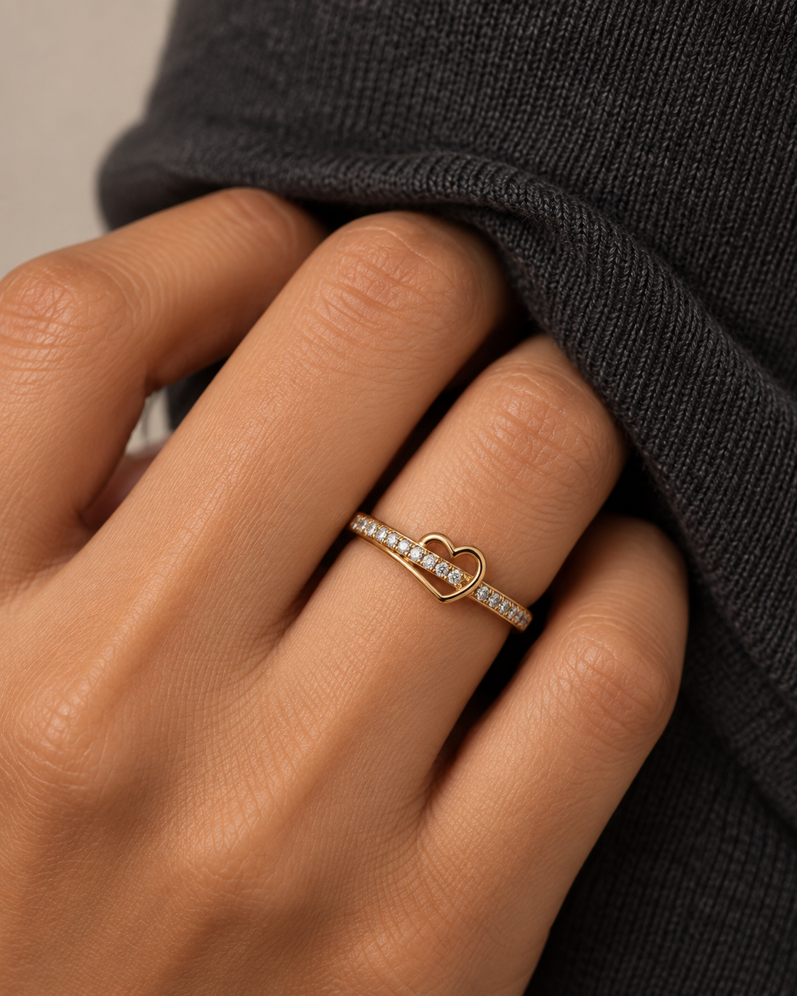 Heart Buckle Ring - Farther worn