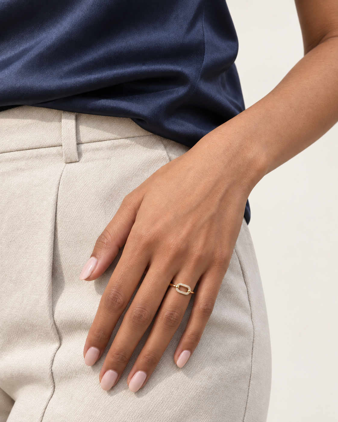 Oval Buckle Ring — Farther worn