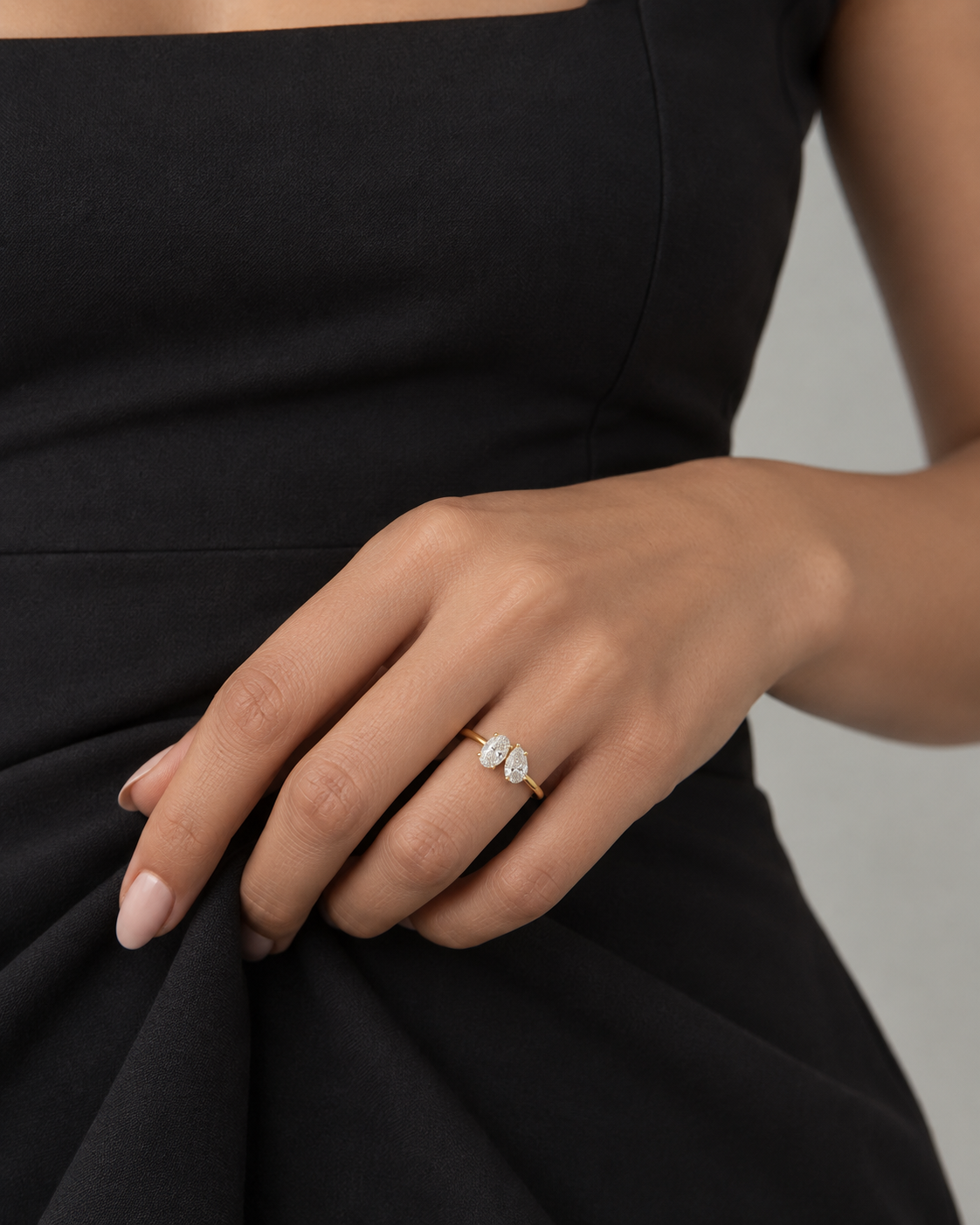 Oval Pear Ring — Farther worn